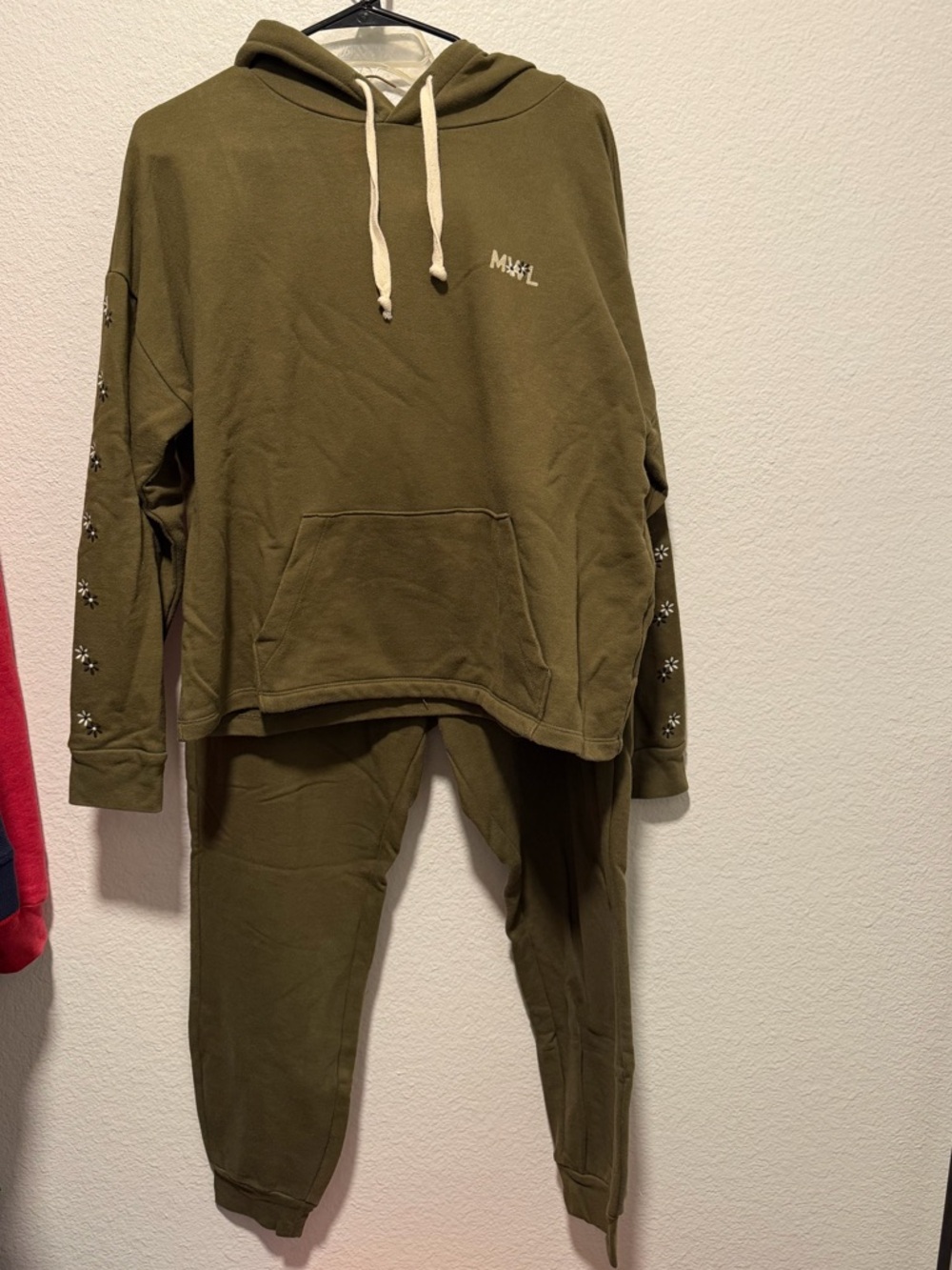 Madewell MWL Easygoing Cotton Flower Embroidery Jogger Set